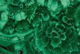 Flowery Polished Malachite Slab - D R Congo #379708-1